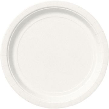 Ökologische runde Teller - Weiß 22cm (16St.)