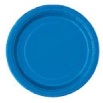 Assiettes Rondes Ecologiques - Bleu Roi 22cm (16pcs)