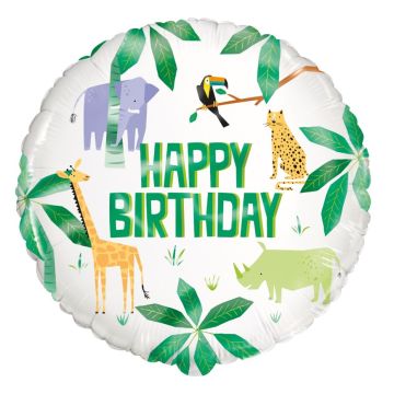 Ballon alu - Happy Birthday Safari (45cm)