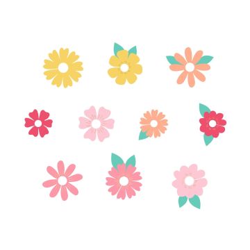 Glasmarkierungen - Blumen (10 Stück)