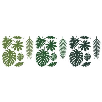 Feuilles tropicales en papier Vert (21pcs)