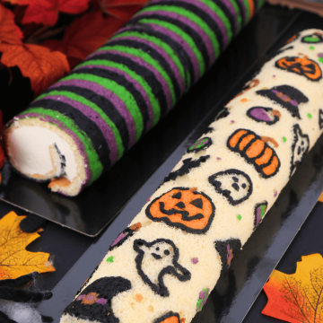 Bûche d’Halloween à motifs